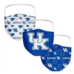 New Kentucky Wildcats Fanatics Adult All Over Logo Face Covering Mask 3-Pack